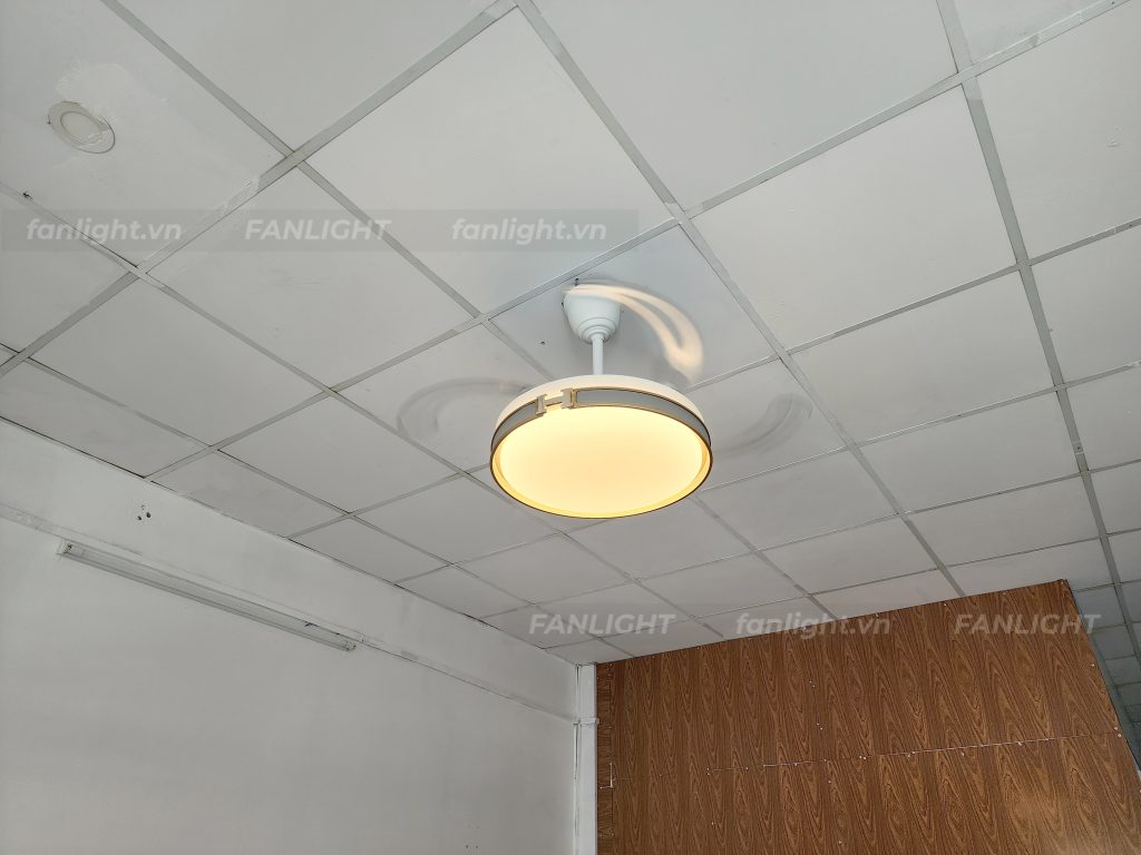 Ảnh thực tế quạt trần đèn trang trí Fanlight FL HD-409 - ánh sáng vàng