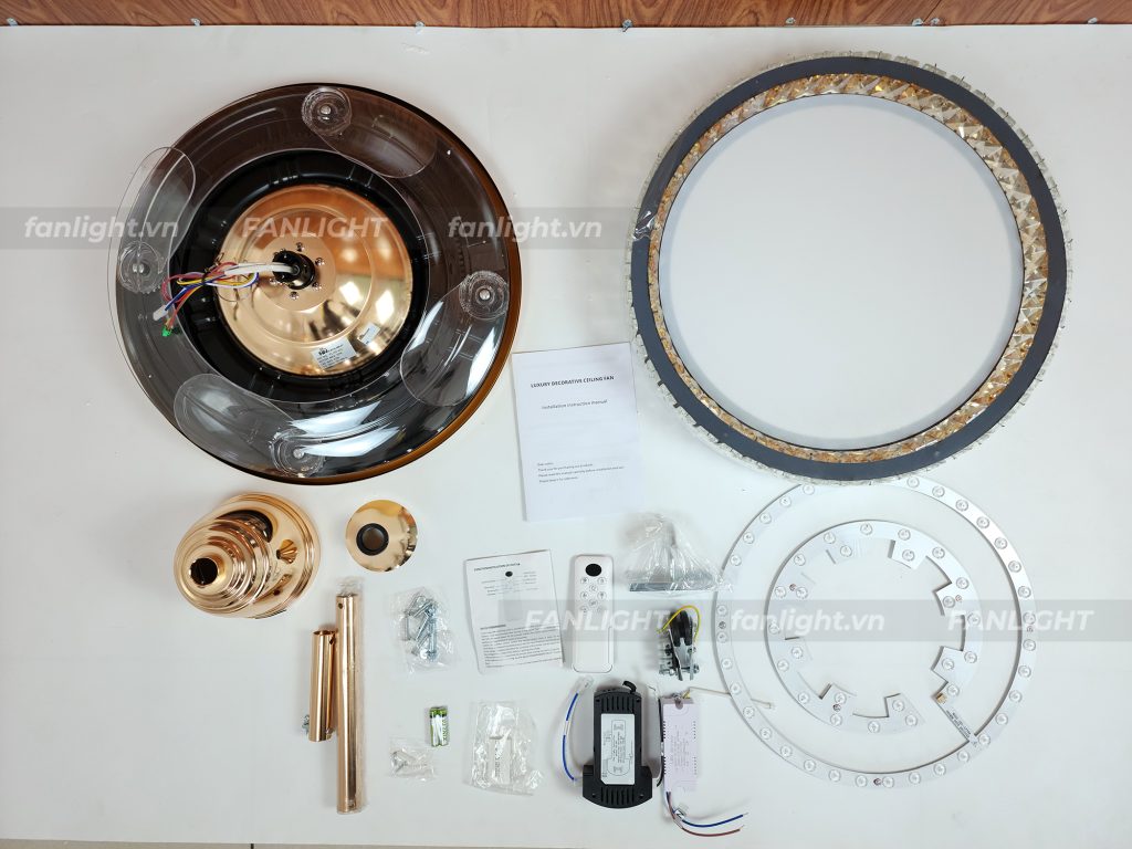 Phụ kiện quạt trần đèn cánh cụp xòe Fanlight FL HD-402