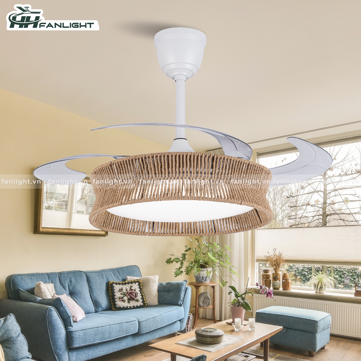 Quat-tran-den-trang-tri-5.jpg Quạt trần đèn giấu cánh FL HD-407 - Ảnh 1