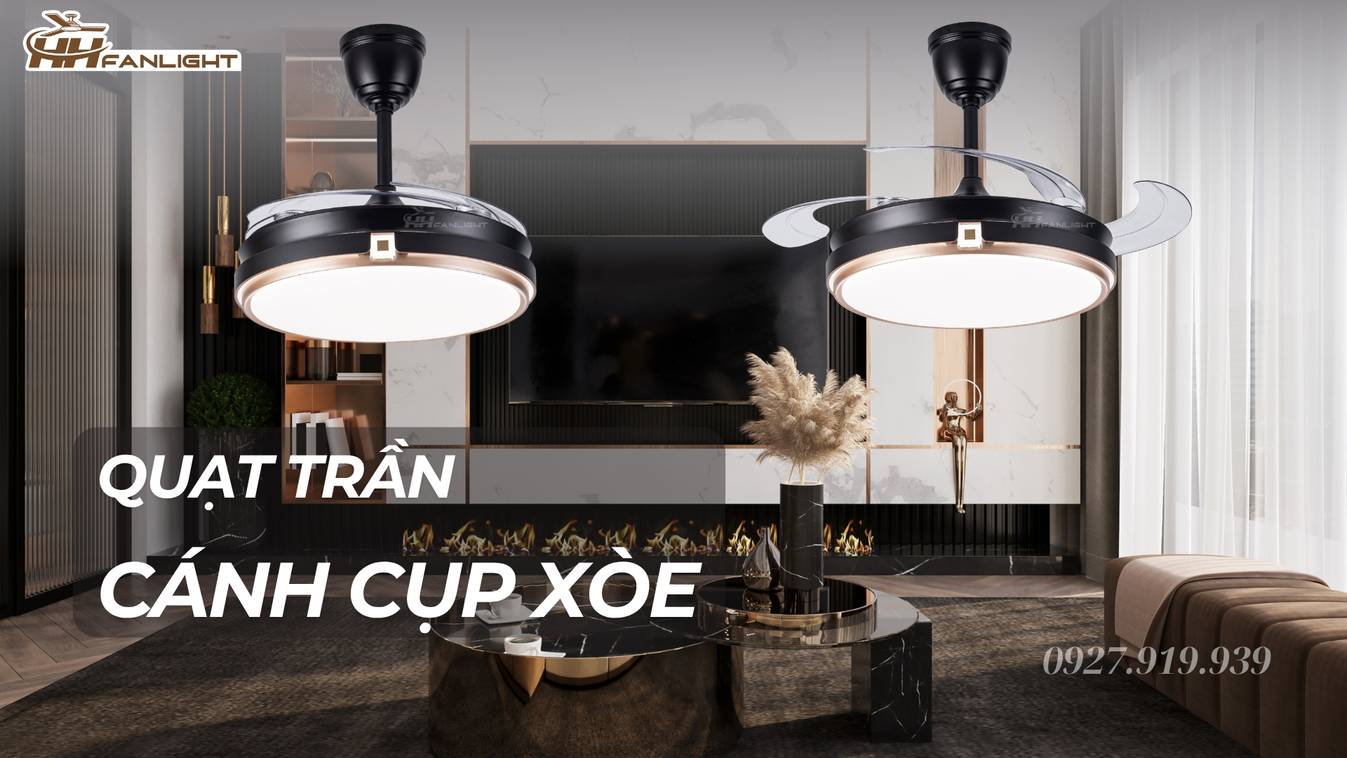 Quạt trần đèn giấu cánh Fanlight