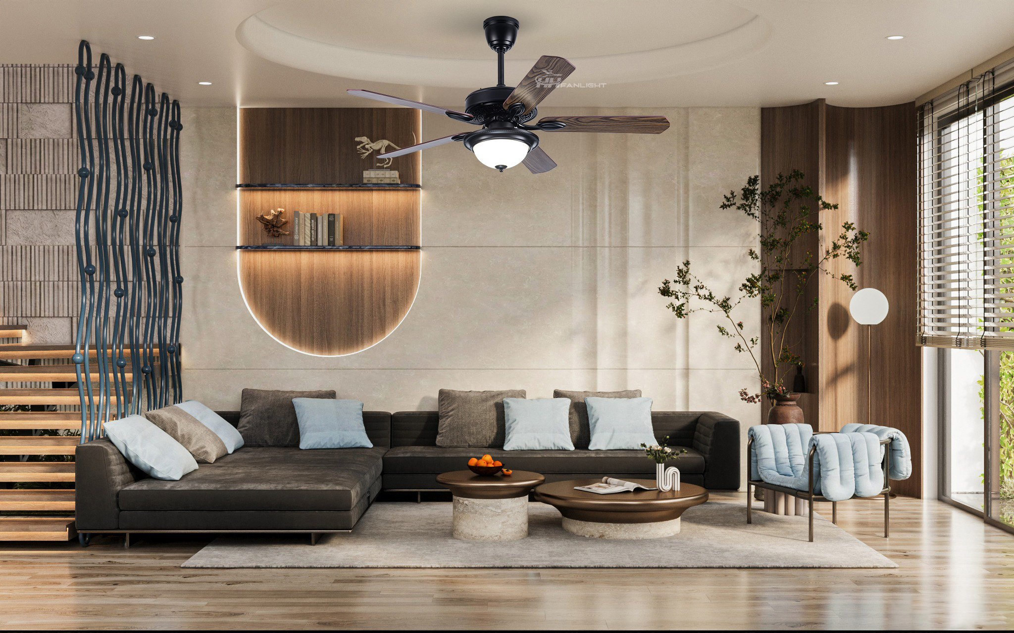 Quạt trần cổ điển trang trí phòng khách FL CD-504