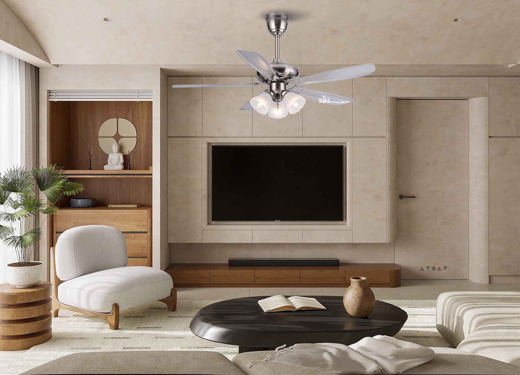 Quạt trần cổ điển trang trí phòng khách FL CD-506