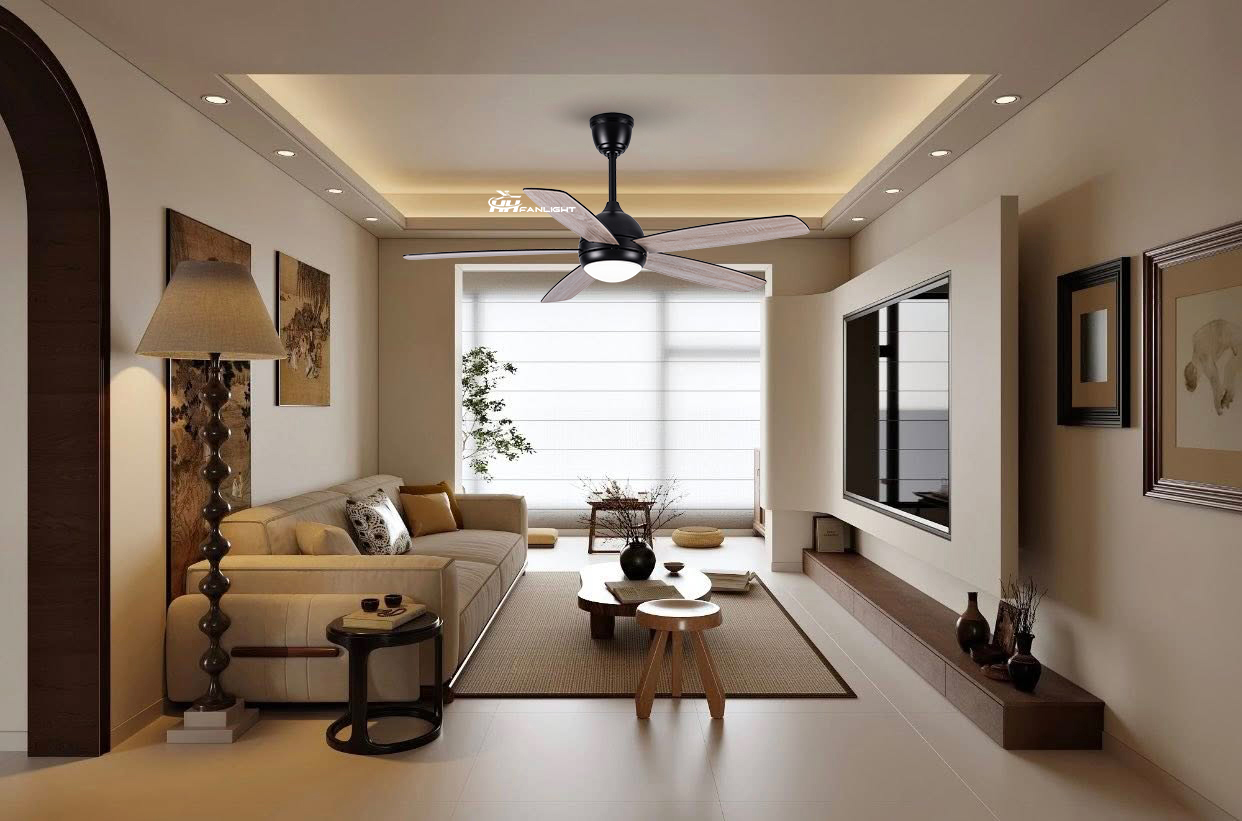 Quạt trần đèn trang trí phòng khách hiện đại FL HD-503