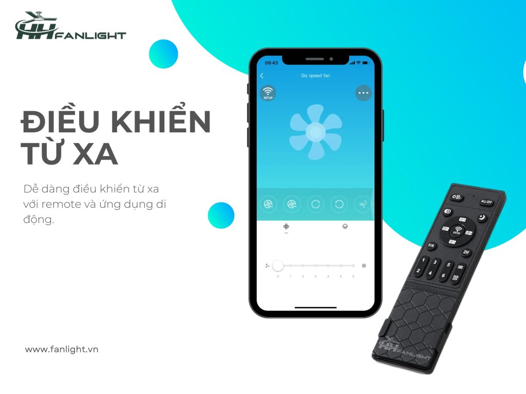 Điều khiển đèn ốp quạt Fanlight